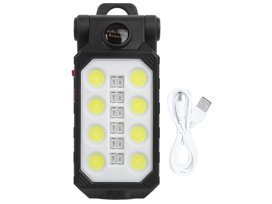 Luz de Trabalho Cob Recarregável USB Pasta com Ímã para Reparação de Carros e Acampamento | S/MARCA