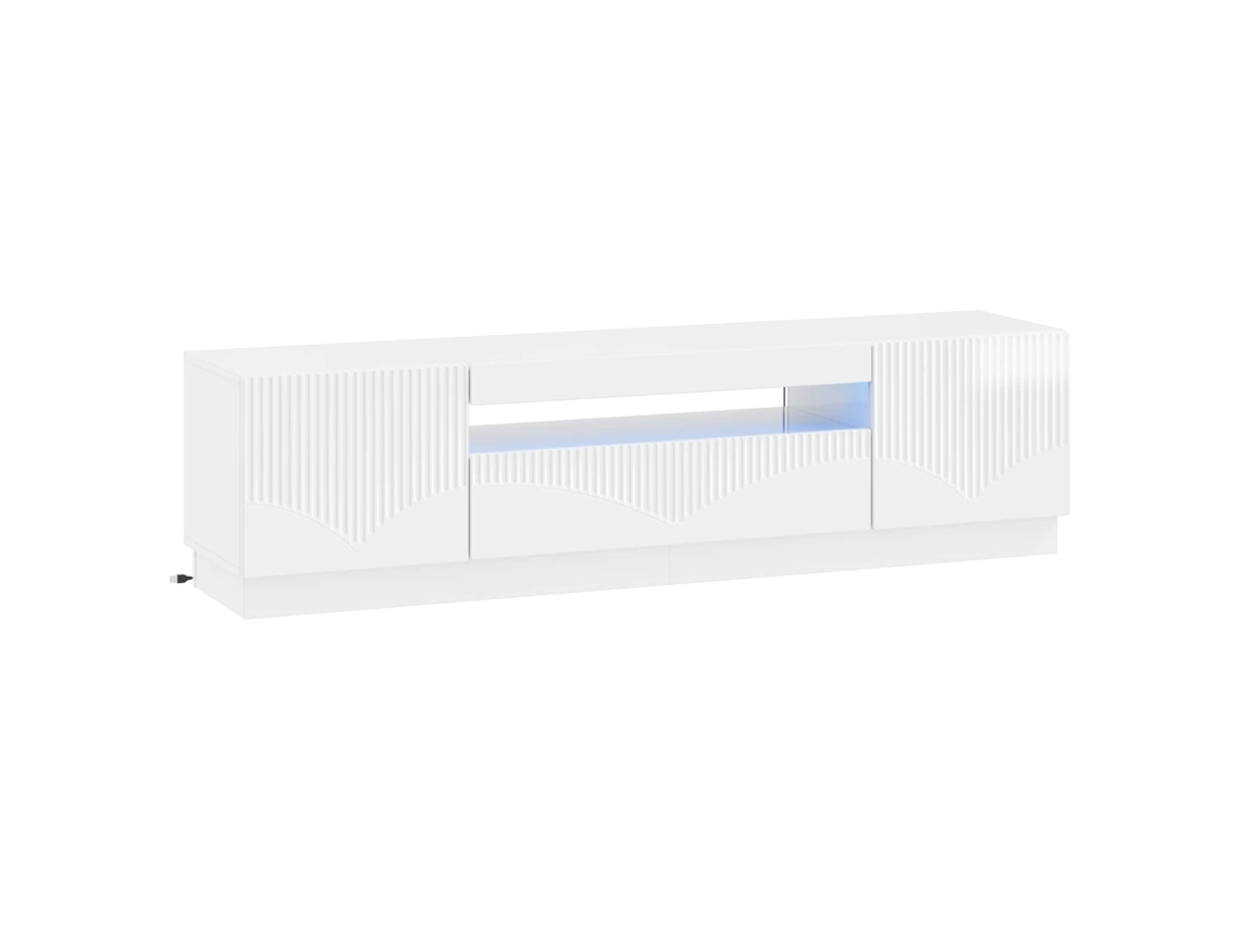 Vidaxl Gabinete De Tv Led Branco Brilhante Derivados De Madeira