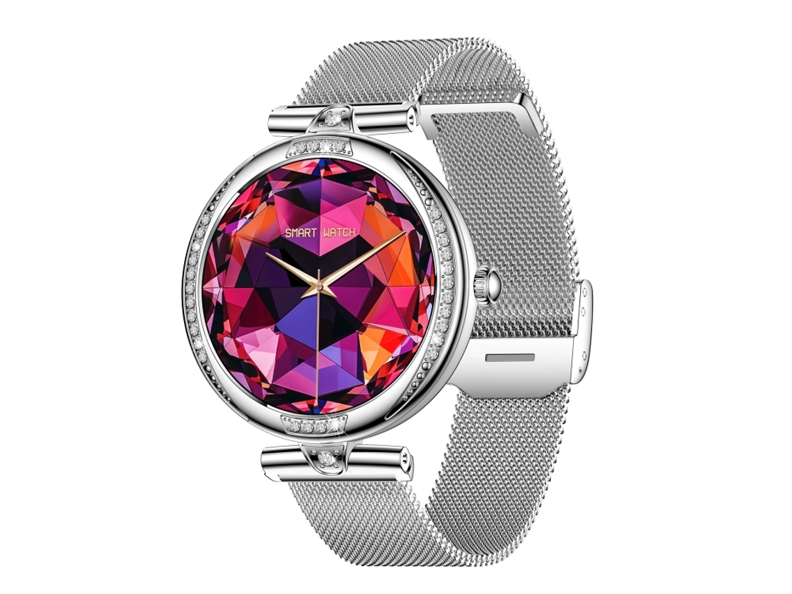 Smartwatch Com Pulseira De Aço (prateada), Monitoramento De Saúde E Chamadas Bluetooth.