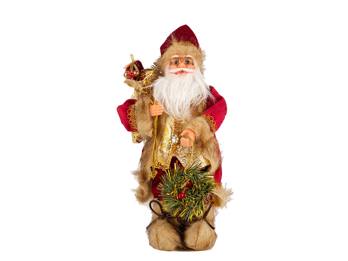 Laxiscreed Mochila Vermelha De Natal Com Detalhes Dourados E Pato Decorativo, 30cm