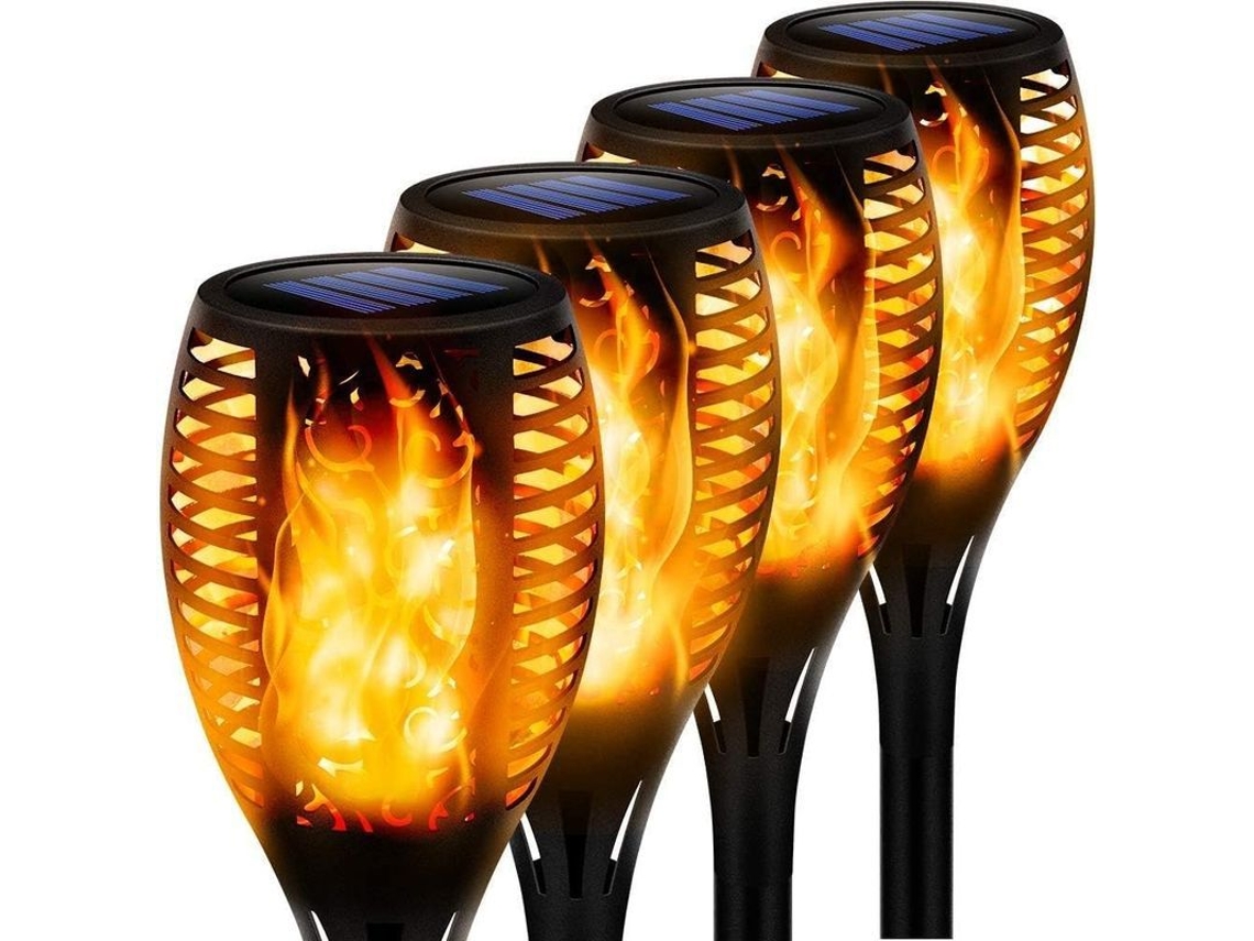 2025 Novas Lanternas De Fogo Solar Ip65 Impermeáveis Tocha Solar Para Jardim Pátio Decoração Exterior