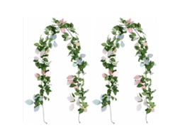 Laxiscreed Ramo Artificial De Folhas Verdes Para Decoração, Conjunto Com 2 Peças