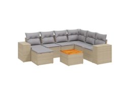 Garden Sofa Set, Garden Sofa Sets Vidaxl Bege Rattan / Vime (n/a)