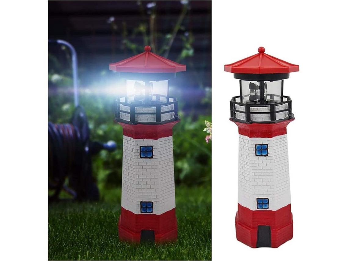 Faro Solar Jardim Com Led Giratório Decorativo Para Paisagem Iluminada Exterior