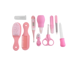 Mali 10 Pcs/set Kit de Cuidados Bebê Saúde Unhas Cabelo Termômetro Grooming Rosa