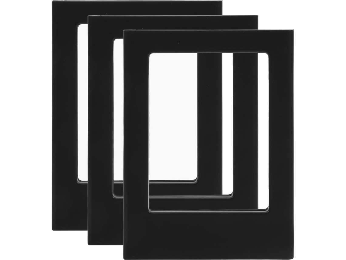 Conjunto 3 Porta Retratos Magnéticos Pretos 7 6 Polegadas Compactos Geladeira Ideais Decoração Escritório Cm GOKOCO