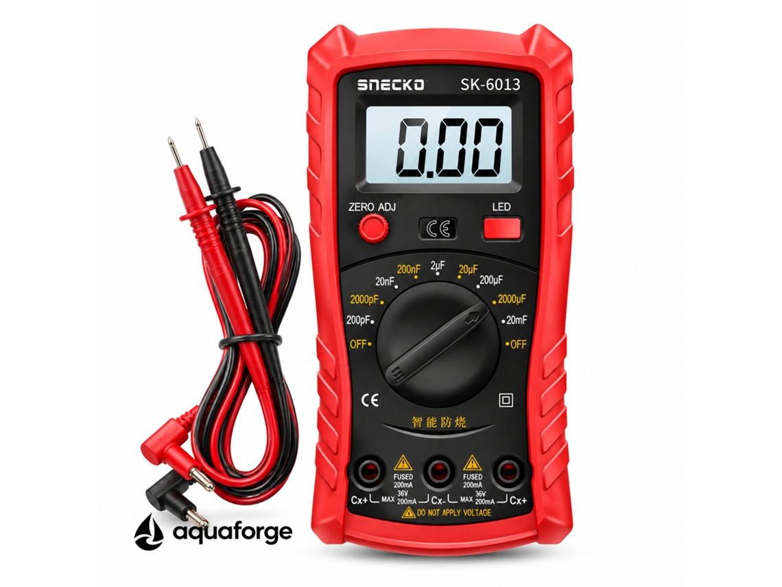 Multímetro Digital Aquaforge Sk-6013, Ecrã Lcd, Retroiluminação