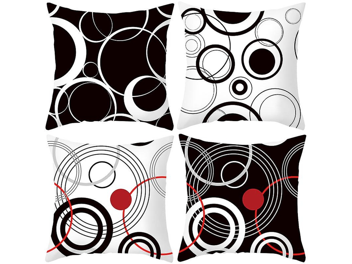 Conjunto Omni com 4 capas de almofada modernas de 45x45cm para sofá, sala de estar, quarto, decorativas e aconchegantes.