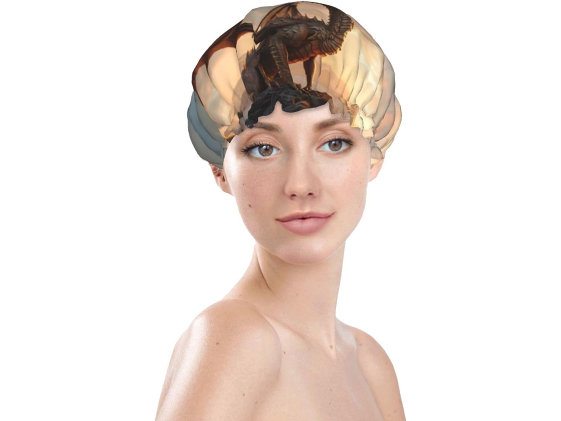 Touca De Banho Feminina, Reutilizável, Impermeável, Dupla Camada, Com Elástico, Ideal Para Cabelos Longos