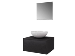 Bathroom Furniture And Basin, Bathroom Furniture And Basins Vidaxl Preto Madeira Processada (40 X 34 X 20 Cm)