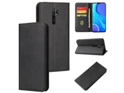 Capa Para Xiaomi Redmi Note 9s/note 9 Pro Bezerro Textura Magnética Caixa De Couro Flip Horizontal Com Titular E Cartão Slots Carteira Preto