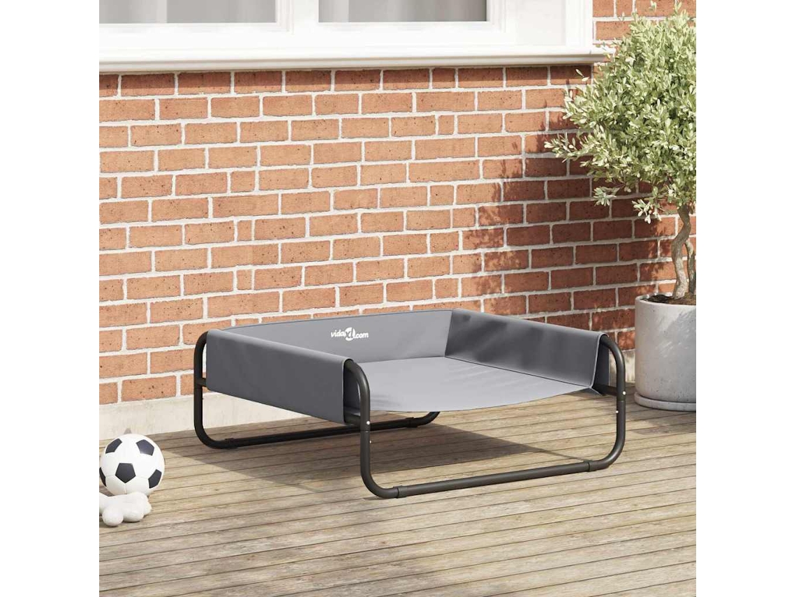 Vidaxl Cama Para Cachorro Manual Cinzento-claro 75 X 75 X 30 Cm Aço