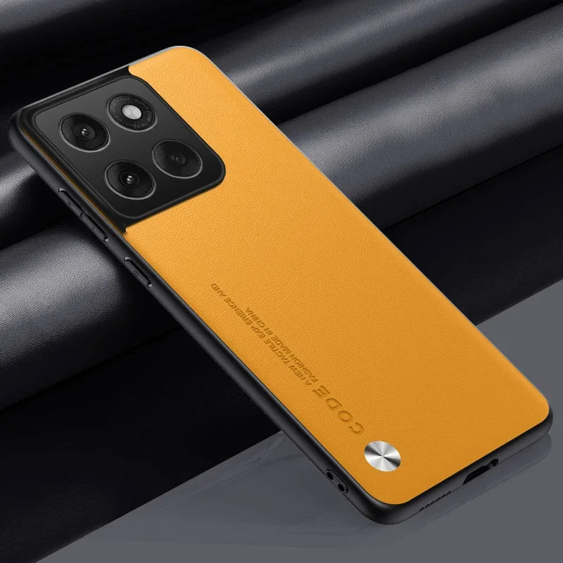 Capa De Celular De Luxo Em Couro Pu (amarela, Motorola Edge 60 Pro), Super Resistente A Impactos.