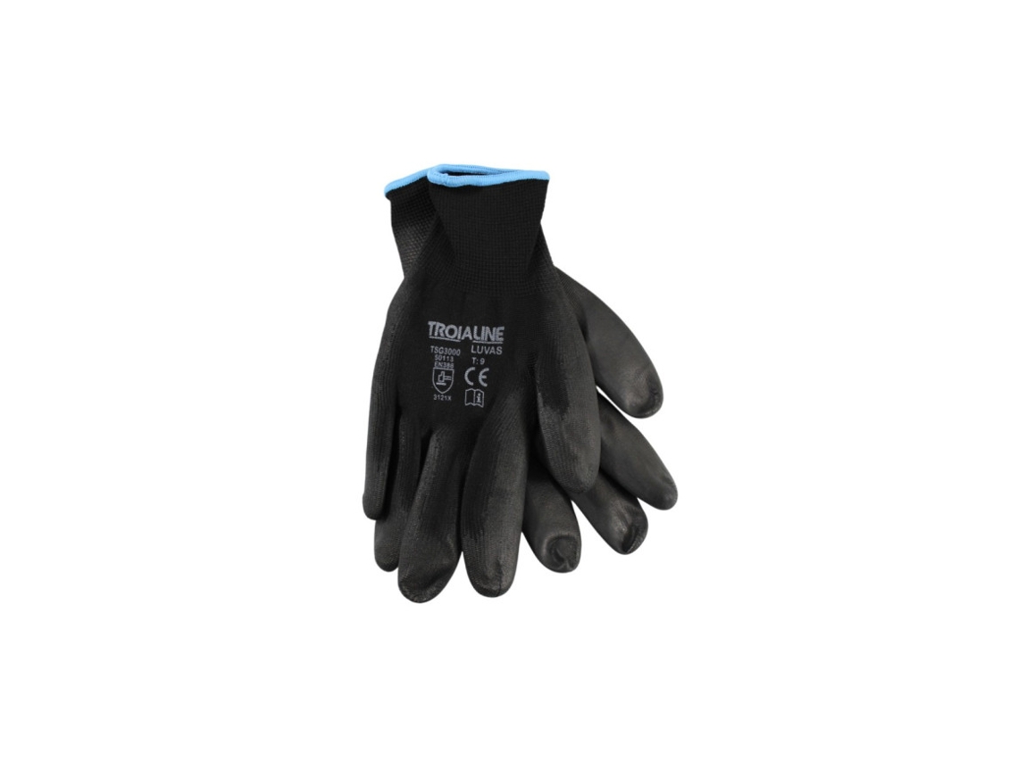 Luvas Nylon C/ Palma E Dedos Pu Troialine - Tam.9