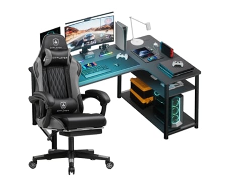 Conjunto De Cadeira Gamer Mesa Gamer Em Forma De L, Mesa Gamer E Cadeira Para Computador Gtplayercomhoma