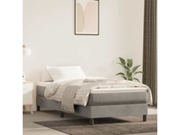 Vidaxl Colchão De Molas Ensacadas Firmeza Média 100x220x20 Cm Veludo Cinza-claro
