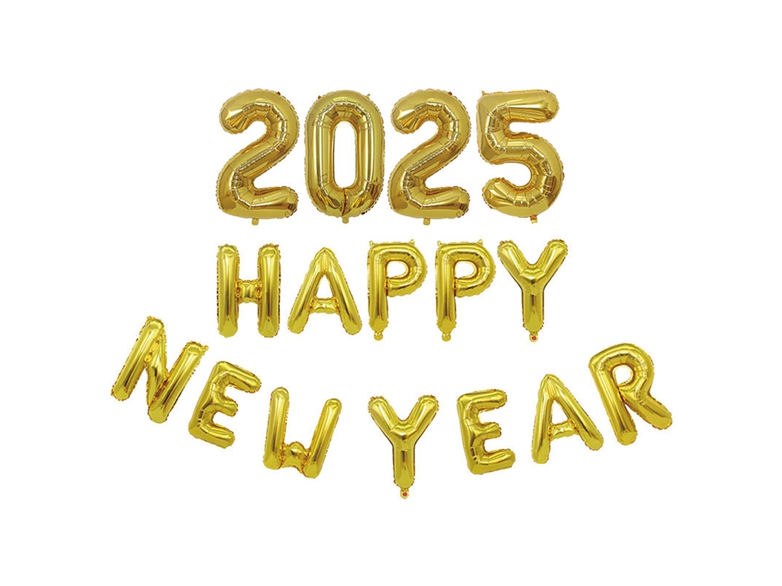 Festa de Ano Novo 2025 Conjunto Delgado Ouro Feliz 2025