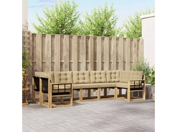 Vidaxl Conjunto De Sofás Para Exterior 7 Pcs Branco E Bege