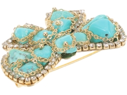 Broche De Nó Turquesa Em Liga Leve, Alfinete Decorativo Para Suéteres, Camisas E Vestidos.