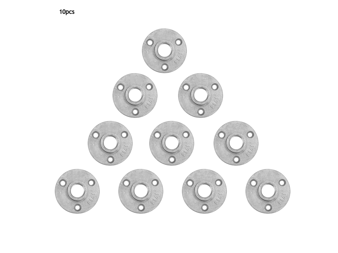 10 Peças Brida De Piso De Aço Liga Dn15 65mm 3 Orifícios Rosca Para Tubo (aço Liga)