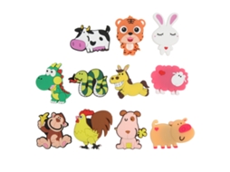 11pcs Ímã de Geladeira Animal Magnético Forte Efeito 3d Simulação 12 Signos Zodiacais Chineses para Crianças