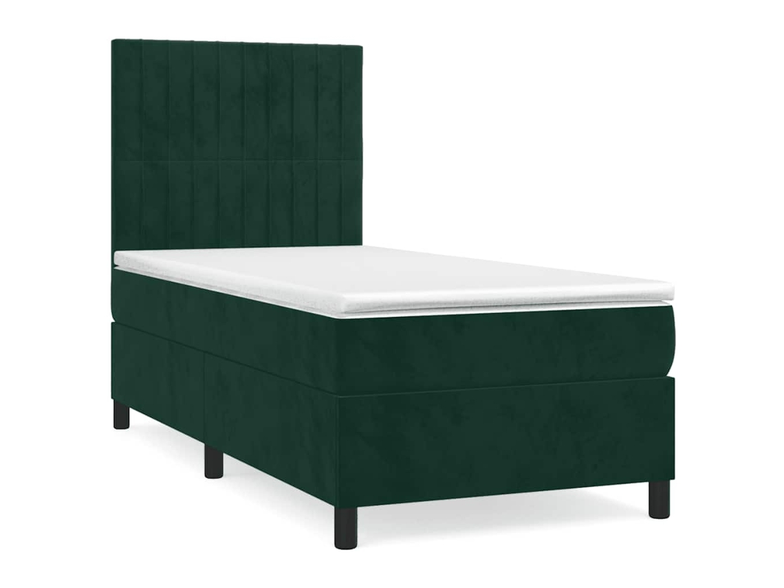 Cama com Molas/colchão 80x200 Cm Veludo Verde escuro MAISON EXCLUSIVE