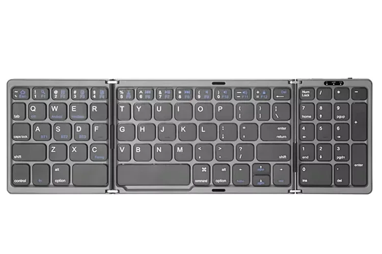 Teclado Bluetooth Dobrável para Android, Ios e Windows MDUG (cinza)