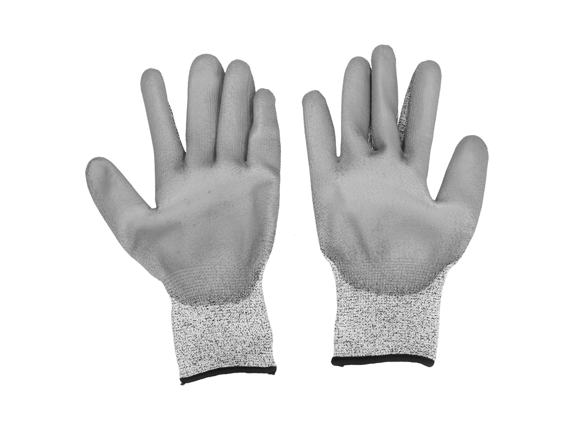 Luvas anti corte Primerox nível 5, cinza, para jardinagem e carpintaria