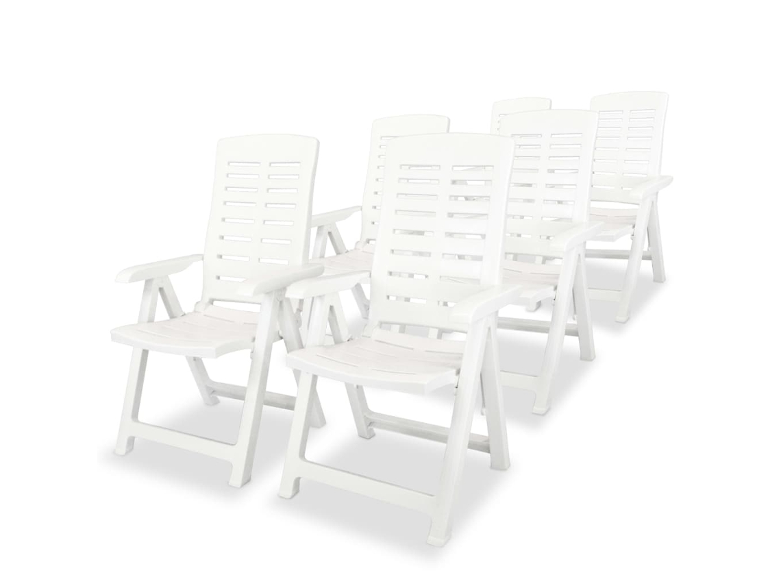 Reclining Folding Chair, Reclining Folding Chairs Vidaxl Branco Plástico (n/a)