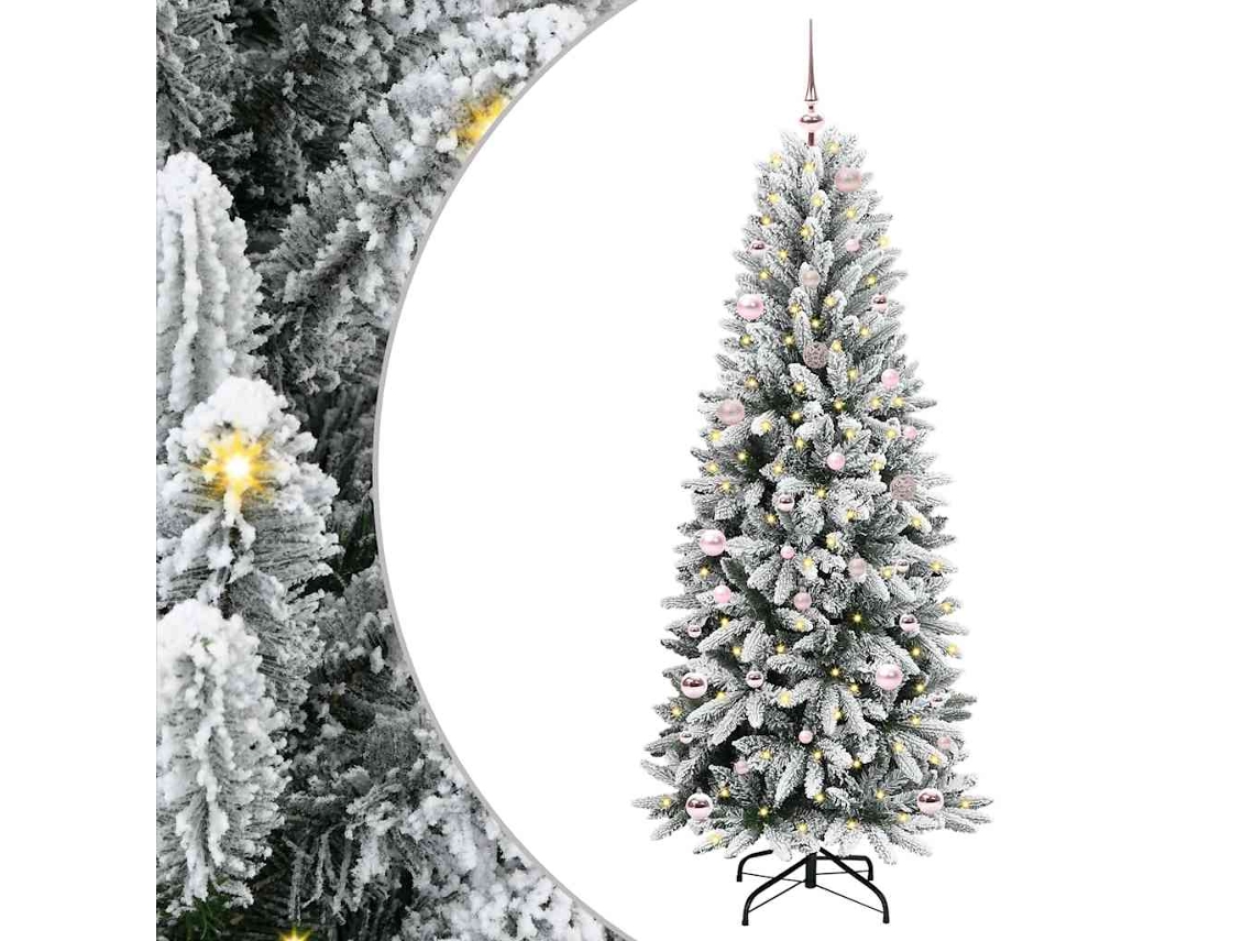 Árvore De Natal Artificial Pré Iluminada Vidaxl Branco Pvc (63 X 63 X 150 Cm)