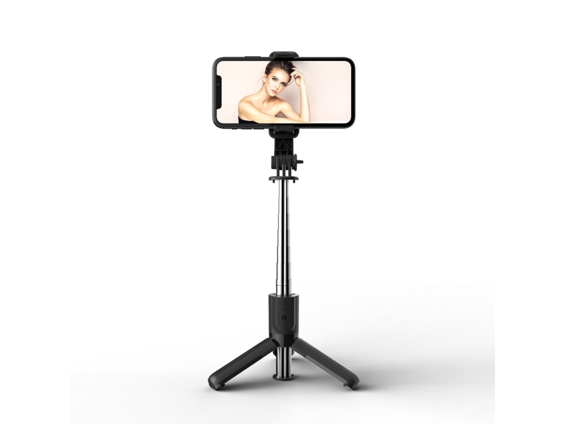 Bastão De Selfie Tripé Sem Fio Bluetooth Preto