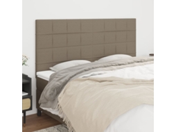 Vidaxl Cabeceira Taupe 160x5x118/128 Cm Tecido