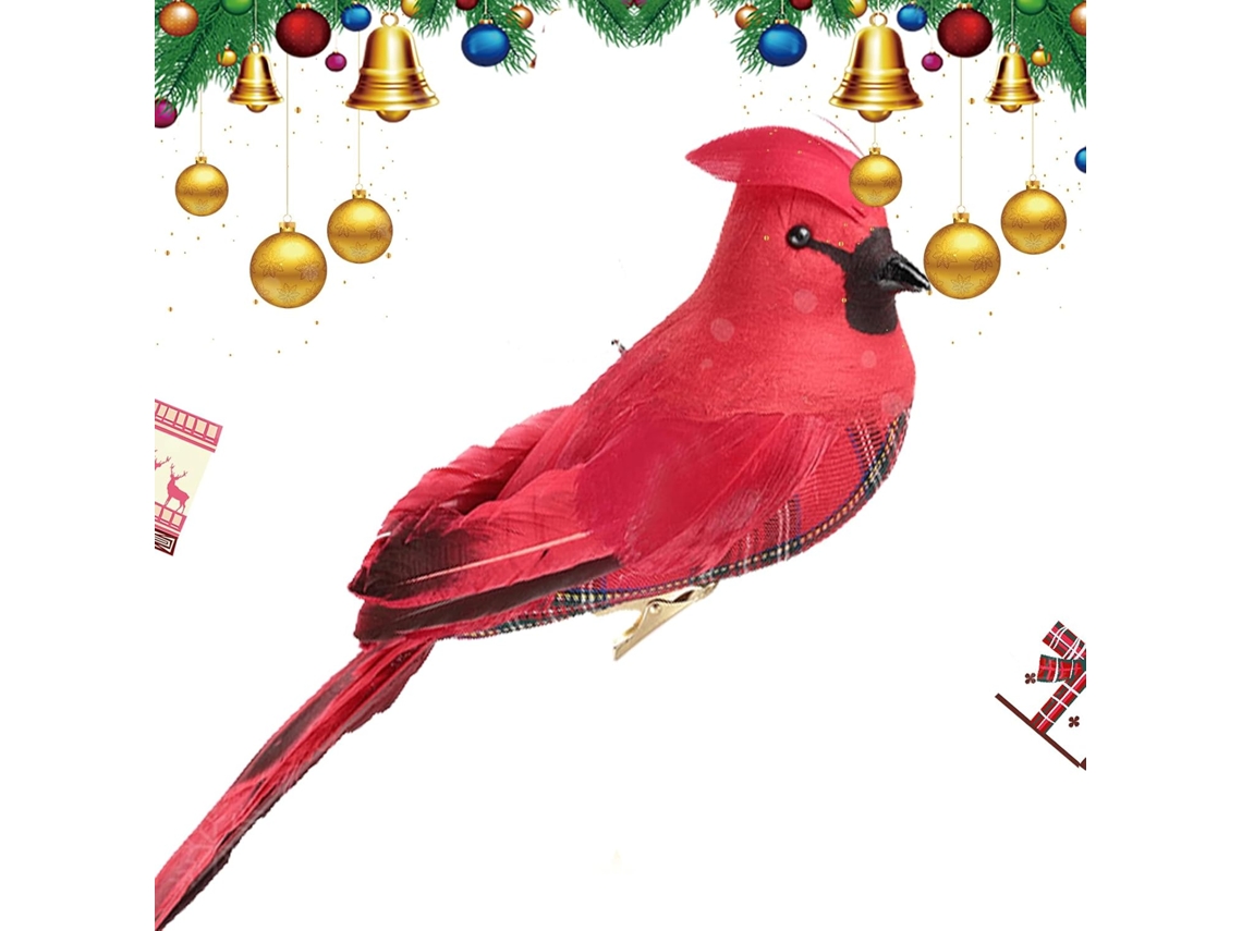 Enfeites De Árvore De Natal - Pingente De Pássaro Vermelho Para |
