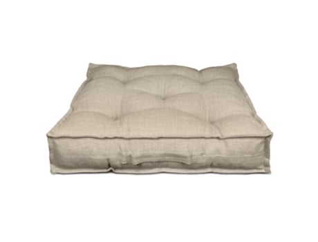 TIENDA EURASIA – Almofada de chão quadrada, poliéster, 60x60x10cm, fecho, bege