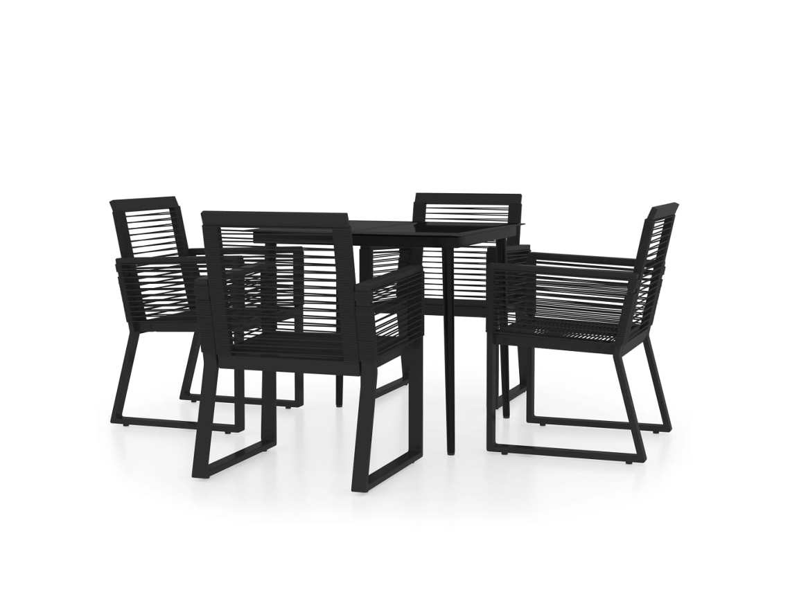 Maison Exclusive - 5 Pcs Conjunto De Jantar Para Jardim Preto