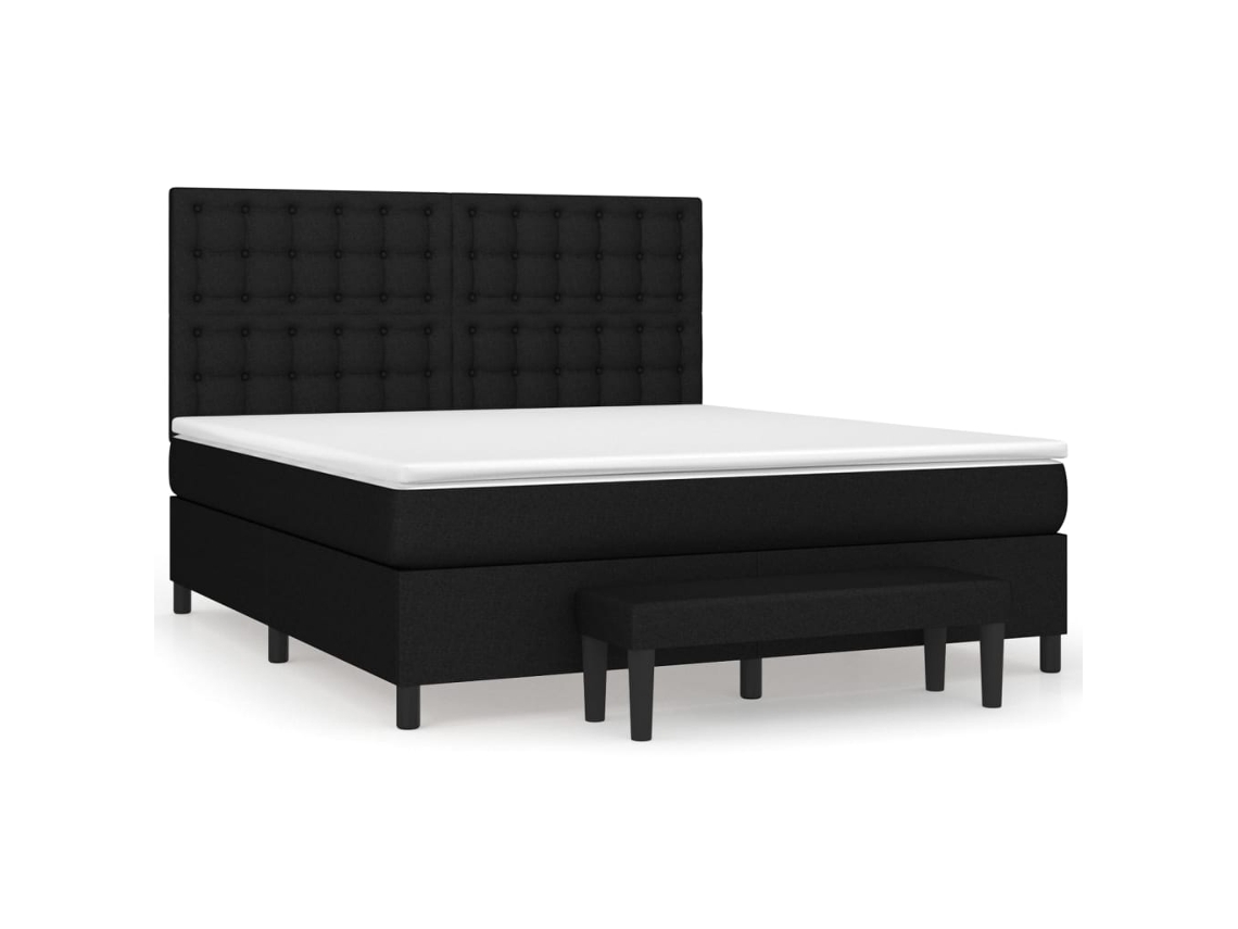 Cama com Molas/colchão 180x200 Cm Tecido Preto MAISON EXCLUSIVE