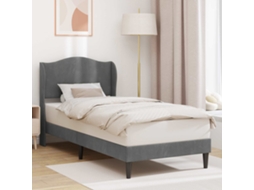 Vidaxl Estrutura da Cama Cinzento escuro 90 X 200 Cm Veludo