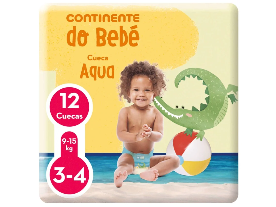 Fraldas Cueca Banho 9-15kg T3-4 Continente Do Bebé