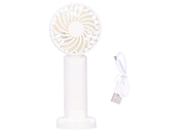 Ventilador portátil ajustável de mão para dormitório, branco LAXISCREED