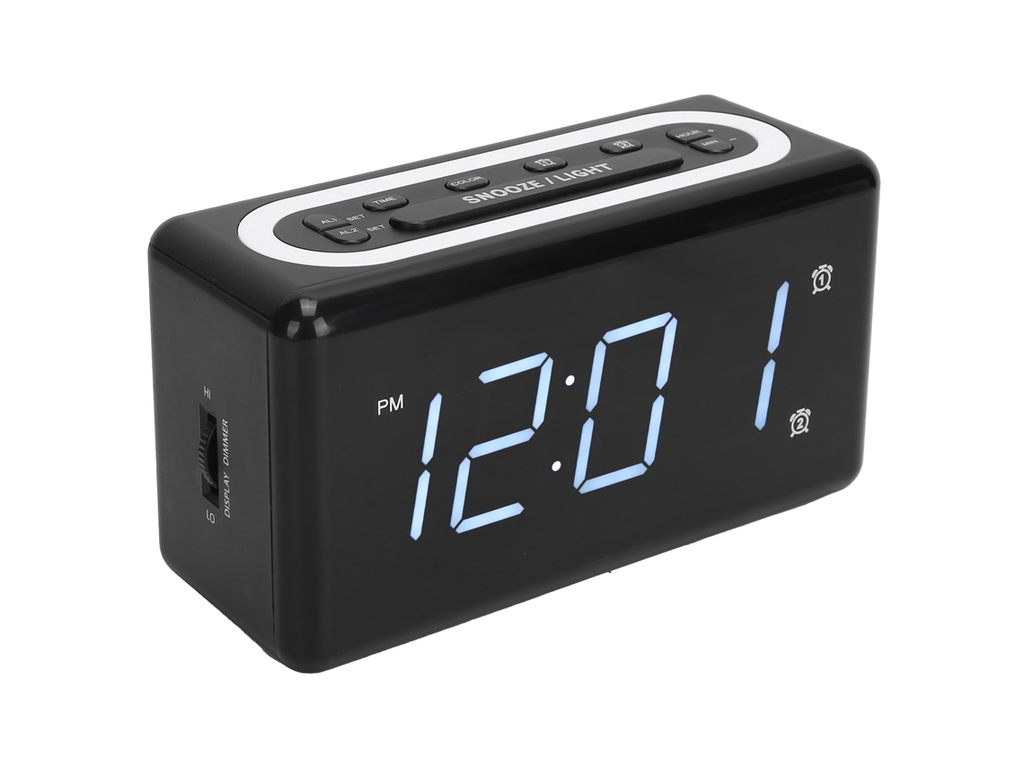 Relógio Digital Com Alarme Luz Noturna Porta De Carregamento Usb E Display Led 100‑240v