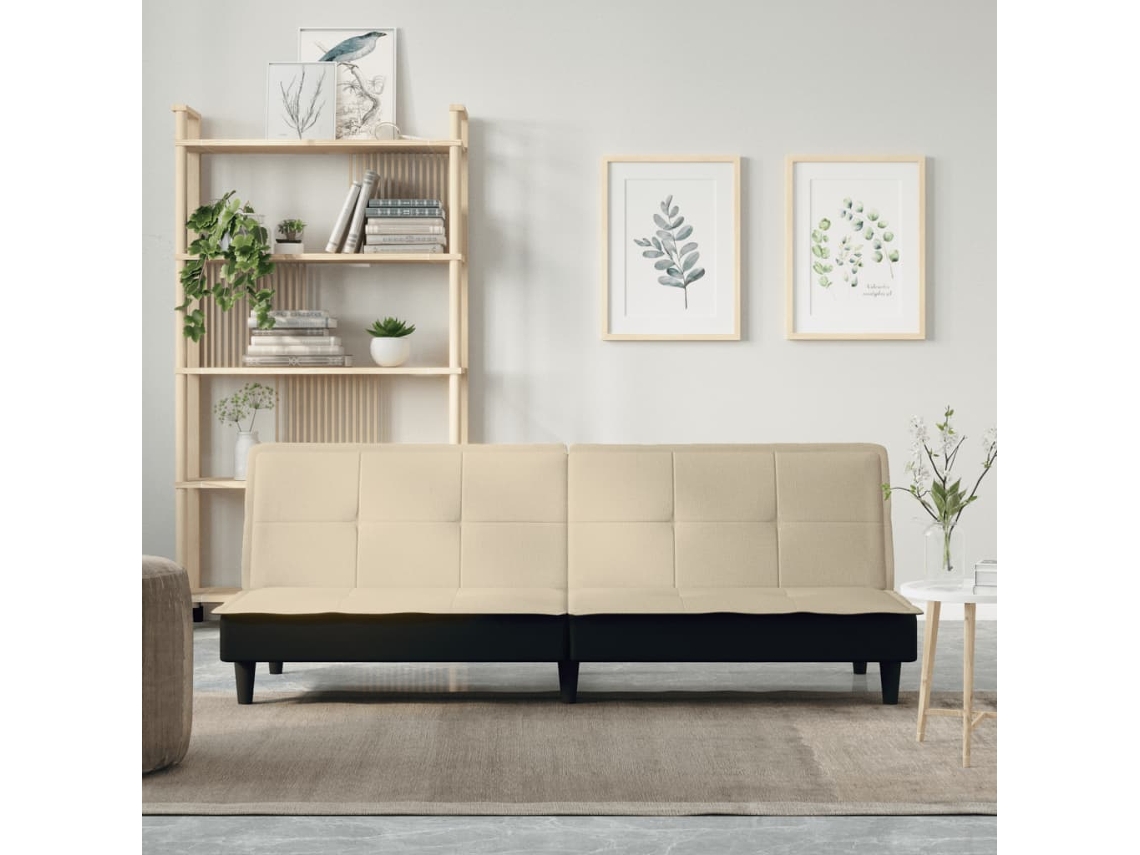 Vidaxl Sofá-cama Tecido Creme