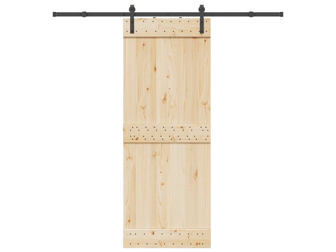Vidaxl Kit De Ferragens Para Porta Deslizante 213,5 Cm Aço Preto