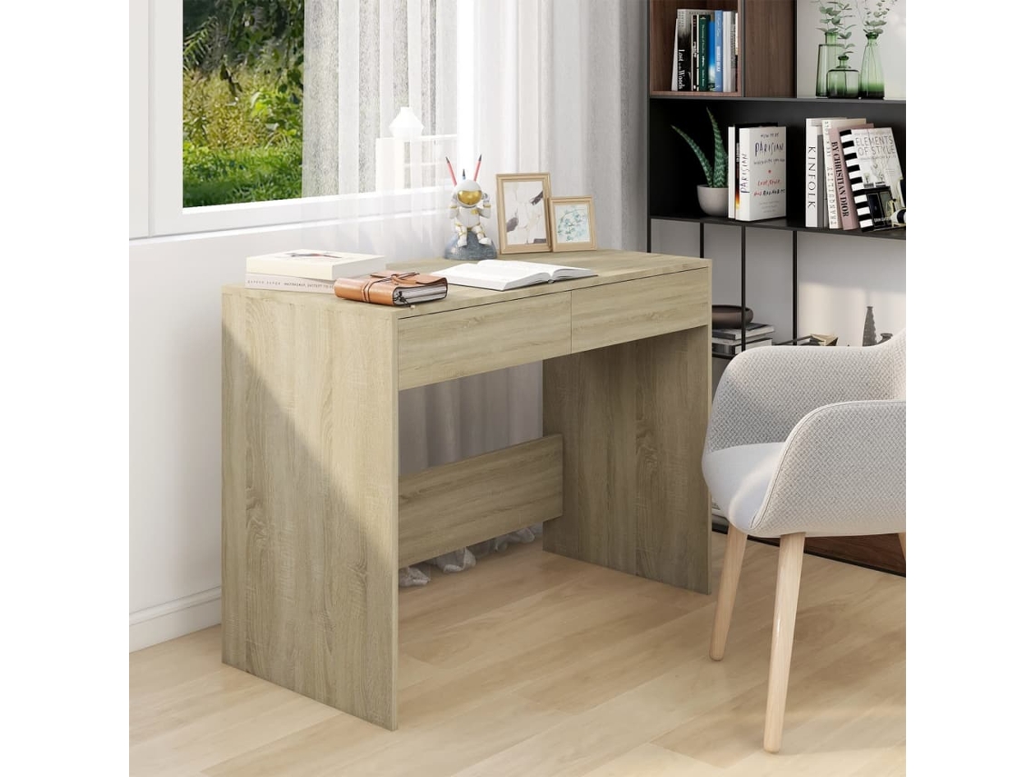 Vidaxl Secretária 101x50x76,5 Cm Derivados De Madeira Carvalho Sonoma