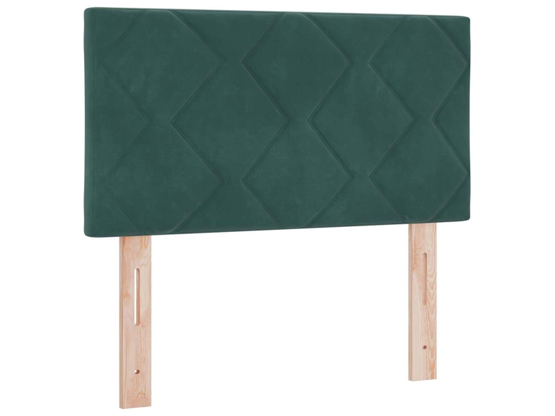Cabeceira | Painel De Cama Led Verde Escuro 80 Cm Couro Sintético