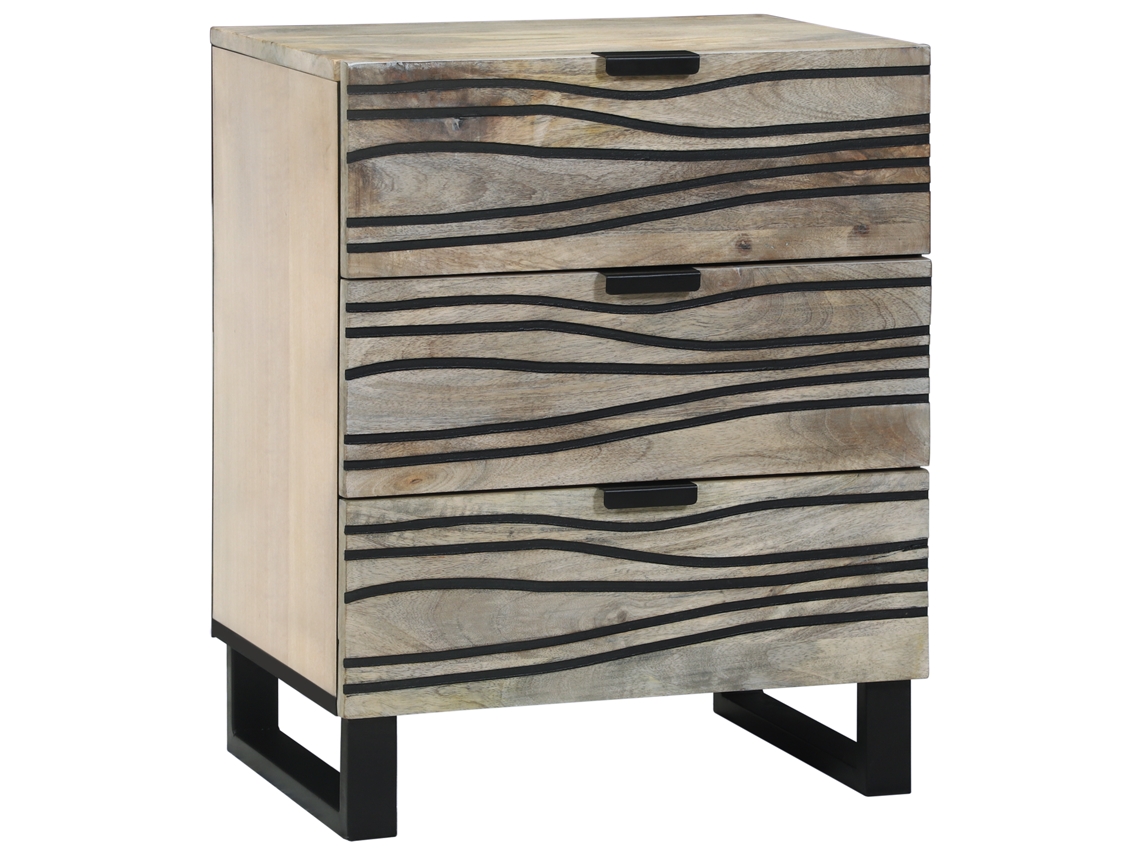 Conjunto 1 Armário De Cabeceira Vidaxl Branco Madeira De Mangueira Maciça (50 X 33 X 62 Cm)