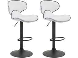 Conjunto de 2 bancos de bar Las Vegas em imitação de pele branco/preto CLP