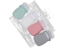 Conjunto de frascos de viagem para itens de higiene pessoal, suaves, fáceis de abrir, 30ml em silicone.