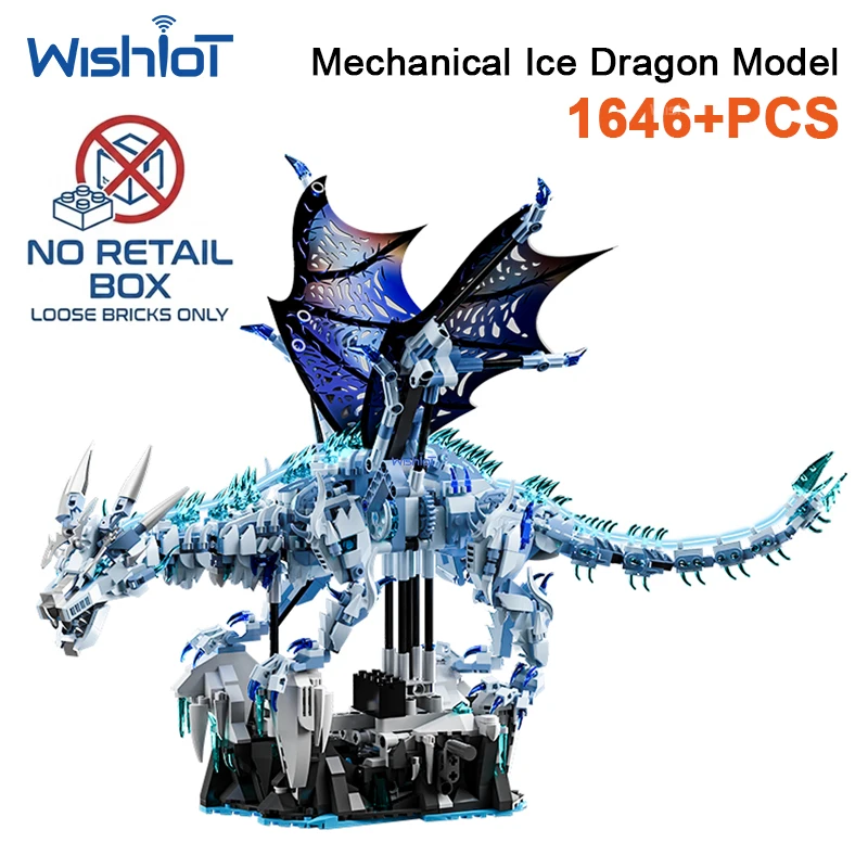 Kit De Blocos De Montar Diy Dragão De Gelo Mecânico Com 1646 Peças