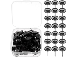 Conjunto Hemobllo de 100 Pinos Plásticos com Ponta Plana para Quadros Cortiça, Multifuncionalis e Fáceis De