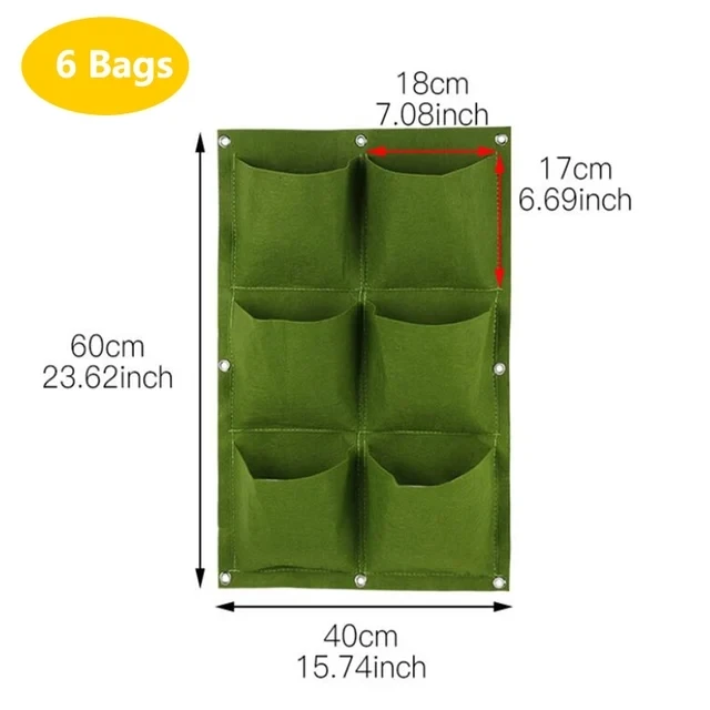 Vaso de parede MDUG com 6 compartimentos, ferramenta de jardinagem